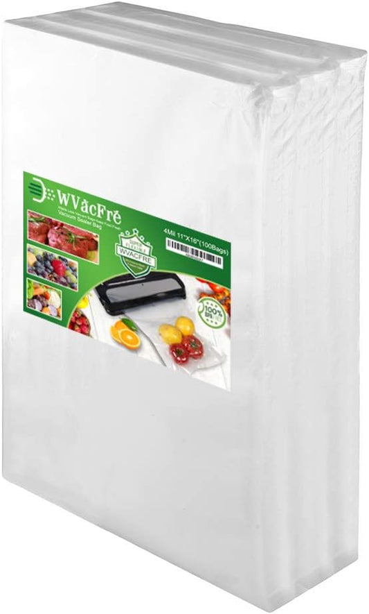 100 Gallon Size11x16Inch 4mil Food Vacuum Sealer Bags with Commercial Grade,BPA Free,Heavy Duty,Great for Food Vac Storage or Sous Vide Cooking