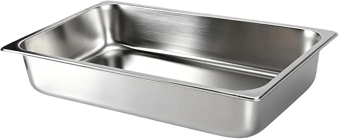 VOISEN 2 Pack Hotel Pans, 2.5" Deep, Anti-Jamming, Commercial Stainless Steel Steam Table & Catering Food Pans