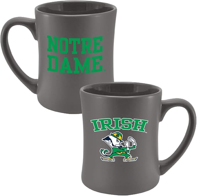 Notre Dame Fighting Irish 16 oz Ceramic Mug, Gray
