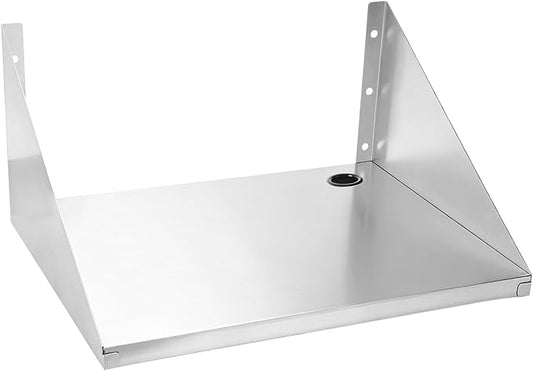Stainless Steel Microwave Shelf with Side Guards - Heavy-Duty Wall Mount Rack, Sturdy Space-Saving Storage for Kitchen Appliances, Great for Home, Restaurant & Hotel (18''x24''x12)