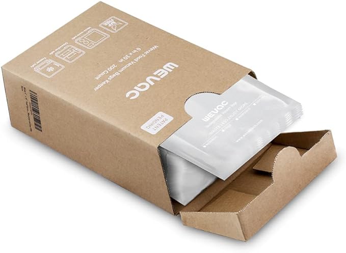 Wevac 6??x 10??200 Count Food Vacuum Sealer Bags Keeper, PreCut Pint, Ideal for Food Saver, BPA Free, Commercial Grade, Great for storage, meal prep and Sous Vide