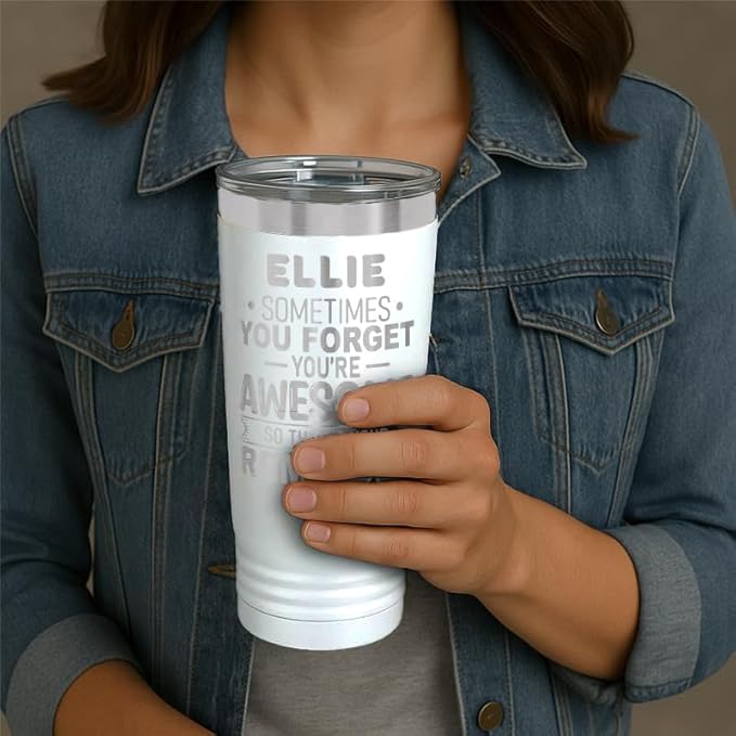 Personalized Inspirational Tumbler, Inspirational Gifts for Men Dad Father Wife Sister Women, Custom Birthday For Him Her, Customized You?셱e Awesome Tumbler, Teacher Coworker Gifts 20oz White