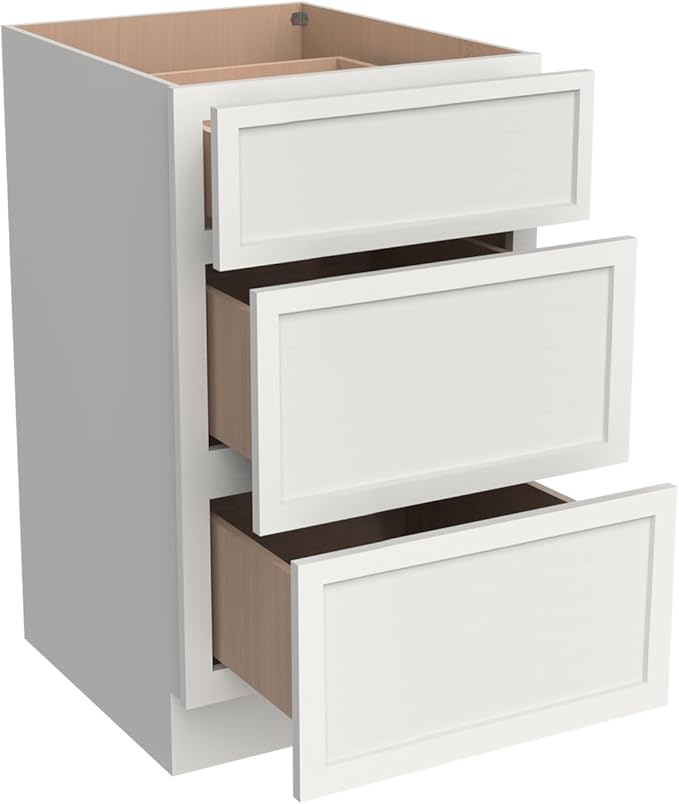 Newtown 3-Drawer Solid Wood Cabinet Premium Storage Organizer for Kitchen,Office Files, Essentials, and Mor Versatile and Stylish Drawer Cabinet for Home (NT-Origami White, 12"W x 24"D x 34.5"H)