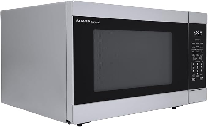 SHARP Countertop Microwave Oven with Removable 13.6" Carousel Turntable, 1100 Watt, 1.6 Cubic Feet, Stainless Steel