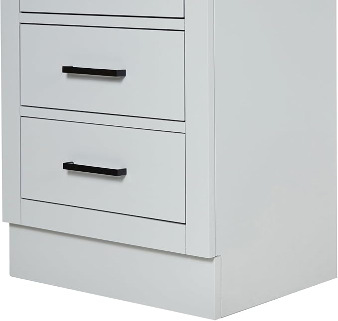 ARIEL Hepburn Bathroom Storage Cabinet - Solid Hevea Wood and Fully Assembled for Long-Lasting Durability and Sophisticated Finish, Freestanding Linen Bathroom Cabinet - 65?쒱 x 20?쓂 x 16?쒭, Grey