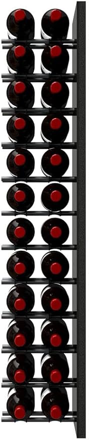 Ultra Wine Racks Fusion Wine Wall Label-Out (4 Foot, Double Deep, Black Acrylic, Matte Black Peg) ??Modular Wine Rack for 24 Bottles, Easy Installation for Home Bar or Wine Cellar