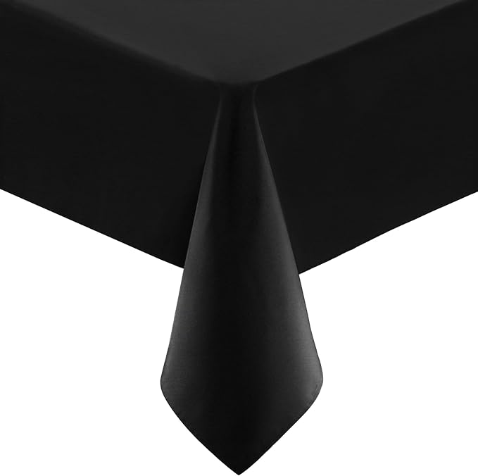 Utopia Kitchen Rectangle Table Cloth 1 Pack(90x132 Inches, Black), Tablecloth Machine Washable, Polyester Table Cover for Dining, Buffet Parties, Picnics, Events, Weddings and Restaurants
