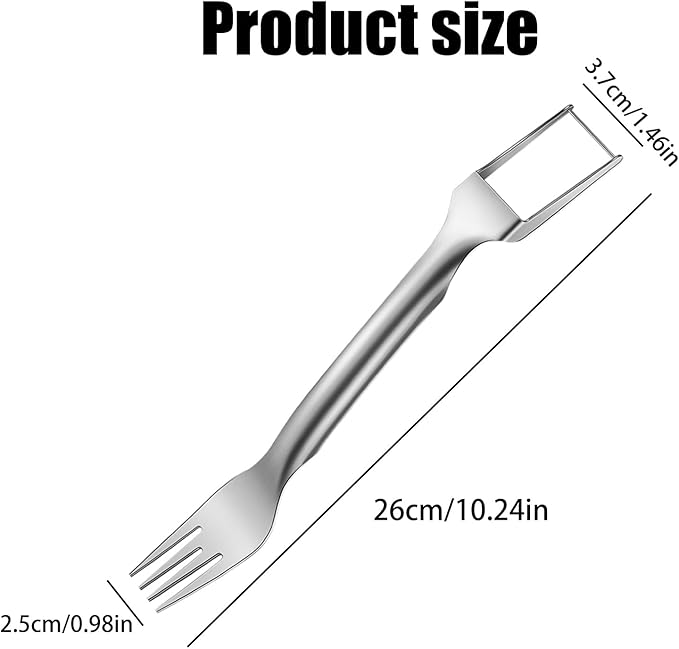 Watermelon Cutter ??2025 Upgraded Stainless Steel 2-in-1 Fork Slicer Tool | Portable & Multi-Functional for Effortless Fruit Slicing at Home, Parties, Camping & Kitchen Use (4, B)