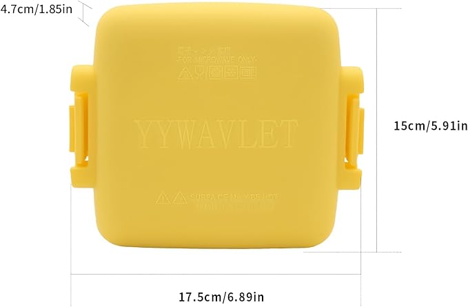 Microwave Sandwich Maker, Heat-Resistant Silicone Rubber Shell, Advanced HeatWave Technology, Non-Stick Plates, Easy to Clean, Makes Toast, Sandwiches, Paninis, and Patties (Yellow)
