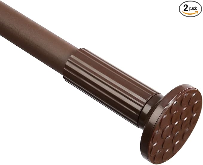 Tension Shower Curtain, Spring Shower Tension Curtain Rod, Closet Rod, for Windows or Shower, Rust Resistant Easy to Install, Umimile (Brown, 51-86??