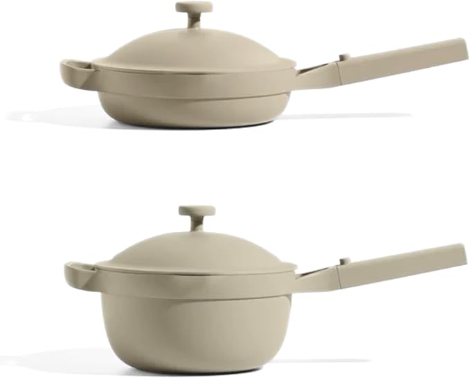 Our Place Mini Cookware Duo | 6-Piece Ceramic Cookware Set with Mini Always Pan & Mini Perfect Pot | Induction & Oven Safe up to 450째F | Nonstick, PFAS-Free Non-Toxic Cookware | Steam