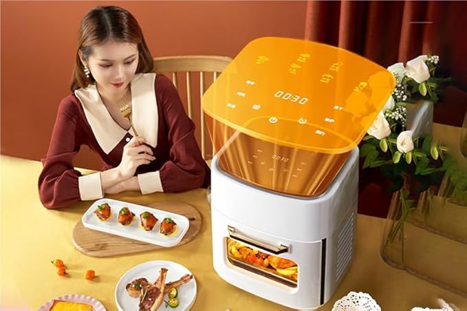 15L. 2023 air fryer. Home large intelligent, multifunctional, visible, transparent, oil-free, low-fat fryer. Timing and temperature adjustable. There are three types: white, black, and yellow.