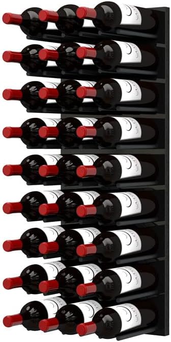 Fusion Wine Wall Cork-Out (3 Foot, Black Acrylic, Matte Black Peg, Stores 27 Bottles) ??Modular Wine Rack for Easy Install in Home Bar or Wine Cellar
