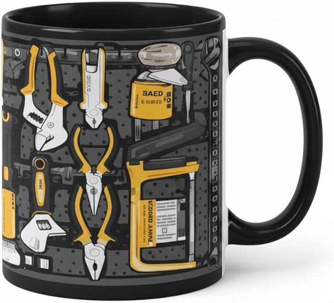 Mechanic Toolbox Mug, 2026 New Unique 3D Mechanic Toolbox Set Coffee Mug, Non-slip Reusable Mug, Suitable as a Gift for Coworkers, Fathers, Renovation Workers (O)