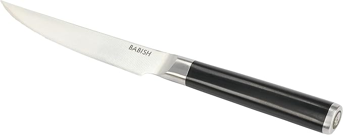 Babish 4-Piece Forged Kitchen Steak Knife Set ??High-Carbon 1.4116 German Steel Cutlery ??Sharp & Durable Steak Knives for Dining and Grilling