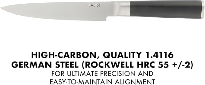Babish 8-Inch Forged Carving Knife ??High-Carbon 1.4116 German Steel Full Tang Kitchen Knife for Precision Meat and Poultry Slicing