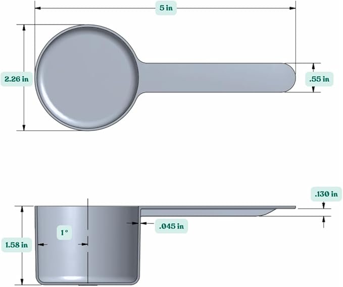 Supplement and Supply 3/8 Cup (3 Oz. | 6 Tbsp | 90 mL) Long Handle Scoop for Coffee, Protein Powder, Pet Food, Spices, Grains, Dry Goods ??Food-Grade BPA-Free Plastic Measuring Spoon (Pack of 25)