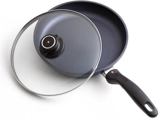 Swiss Diamond Frying Pans Nonstick with Lid, Features Stainless Steel Handle, Nonstick Diamond Coated Aluminum Skillets and Oven Safe Frying Pans with Lids, Cover Included, 10.25 Inch