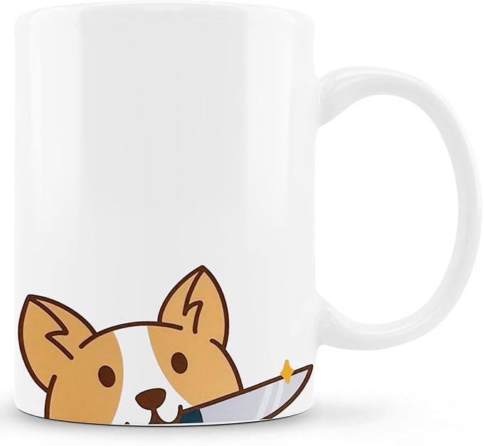 Funny Murder Corgi Mug - Corgi Gifts for Dog Lovers, Mom Dad Gifts - 11 oz Ceramic Coffee Mug
