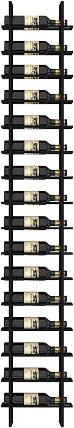 Wall Mounted Wine Rack, H 94.49inch, 16 Rows, Black 16 Bottle Wine Cellar Racks, Metal Wine Bottle Holder for Home Bar, Wine Kitchen Storage (Black, 1 Column竊?6 Bottles竊?