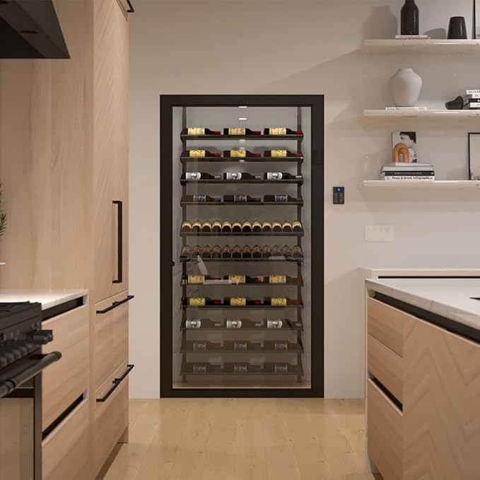 Ultra Wine Racks Showcase Bespoke Wine Display - Black, Storage for 105 Bottles, Horizontal & Display Rows, Wine Rack for Wine Cellars, Home Bars, & Dining Rooms
