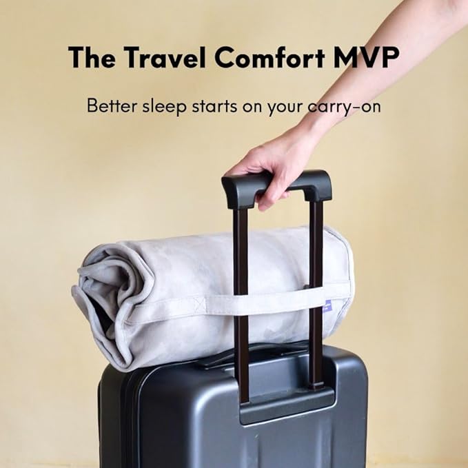 Cushion Lab Travel Deep Sleep Pillow ??Compact Memory Foam Neck Pillow for Sleeping, Portable Pillow for Hotels, Camping, Side & Back Sleepers, On-The-Go ??Calm Grey