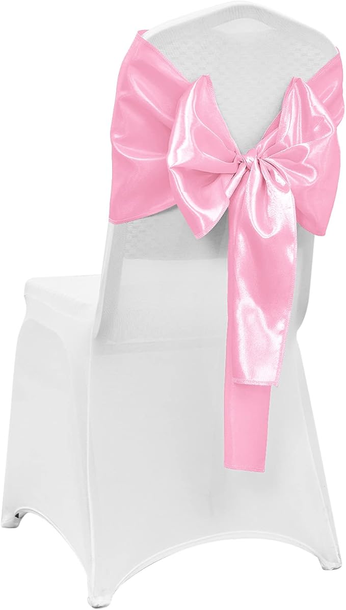 4-Pack Pink Satin Table Runner 12 x 108 Inch Long Bright and Smooth Silk Fabric Table Runner for Wedding Banquet Birthday Party Decoration