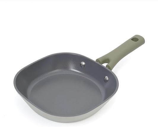 8 Inch Ceramic Nonstick Frying Pan Skillet - Dual Ceramic Coating (Inside & Outside), PFAS & PFOA-Free, Induction Compatible, Dishwasher Safe, Stay-Cool Handles, Eco-Friendly & Non-Toxic Cookware