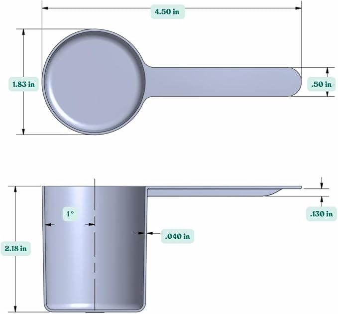 Supplement and Supply 1/3 Cup (80 mL | 2.7 Oz.) Long Handle Scoop for Coffee, Protein Powder, Pet Food, Spices, Grains, Dry Goods ??Food-Grade BPA-Free Plastic Measuring Spoon (Pack of 25)