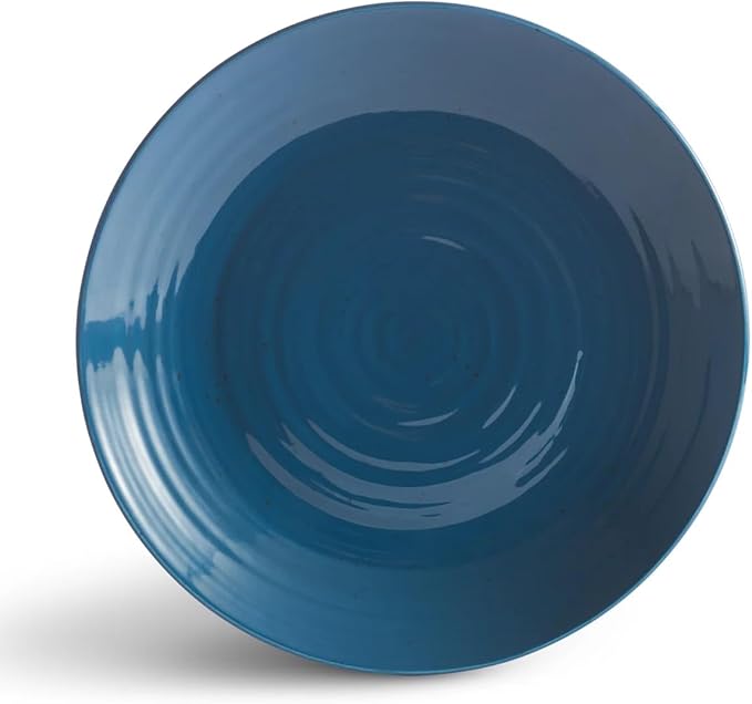 Sango Siterra Artist's Blend 16-Piece Stoneware Dinnerware Set ??Service for 4, Ocean Blue Glossy Glaze with Unique Speckled Design, for Everyday Dining & Entertainment, Microwave & Dishwasher Safe