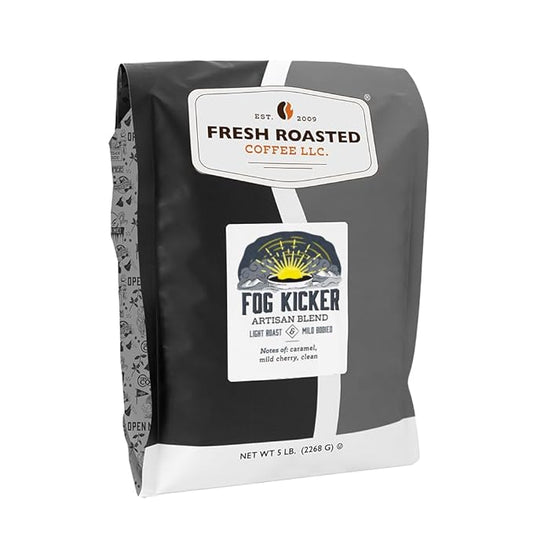 Fresh Roasted Coffee, Fog Kicker, 5 lb (80 oz), Light Roast, Kosher, Whole Bean