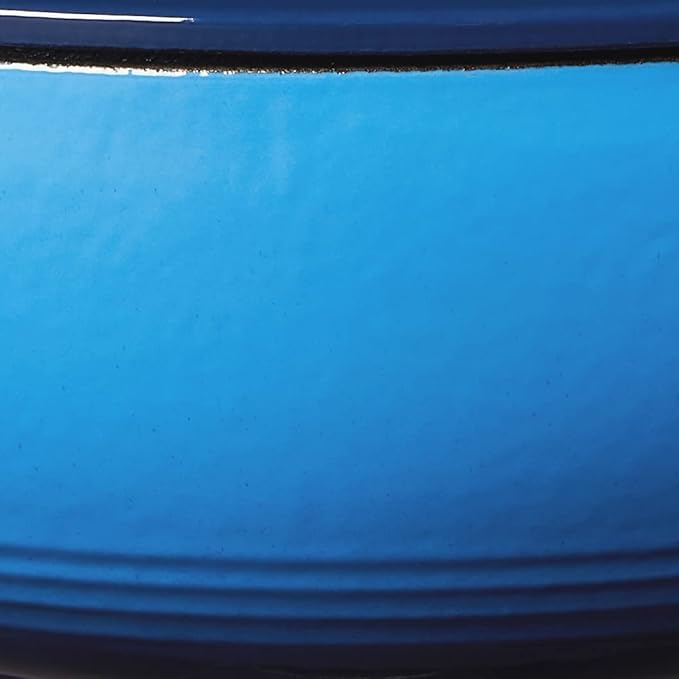 Lodge 3 Quart Enameled Cast Iron Dutch Oven with Lid ??Dual Handles ??Oven Safe up to 500째 F or on Stovetop - Use to Marinate, Cook, Bake, Refrigerate and Serve ??Caribbean Blue