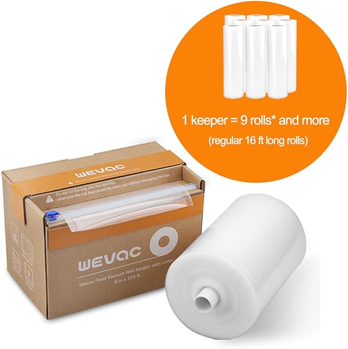 Wevac 11??x 150??Food Vacuum Seal Roll Keeper with Cutter, Ideal Vacuum Sealer Bags for Food Saver, BPA Free, Commercial Grade, Great for Storage, Meal prep and Sous Vide