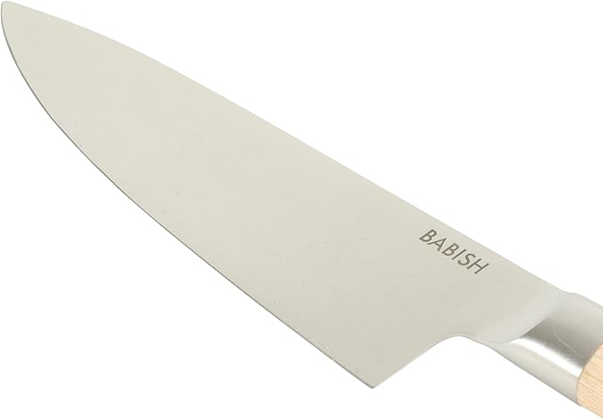 Babish 8-Inch Chef Knife ??High-Carbon 1.4116 German Steel Kitchen Knife with Light Pakka Wood Handle, Full-Tang Razor Sharp Chef?셲 Blade for Chopping, Slicing, Dicing & Everyday Prep