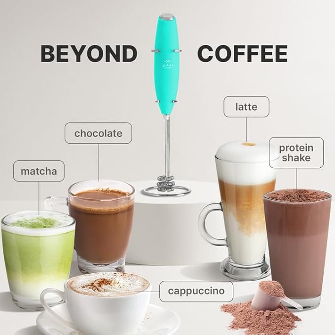 Zulay Kitchen Milk Frother with Patented Tornado Triple Whisk ??Handheld Foam Maker for Coffee, Lattes, Matcha & Hot Chocolate ??Rich, Creamy Froth in Seconds