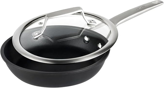 MsMk 7 inch Small Nonstick Frying Pan with Lid, Non stick Egg Omelet Skillet, PFAS & PFOA Free Non-Toxic, Induction Skillet, Oven Safe to 700째F Pan for Cooking, Dishwasher Safe