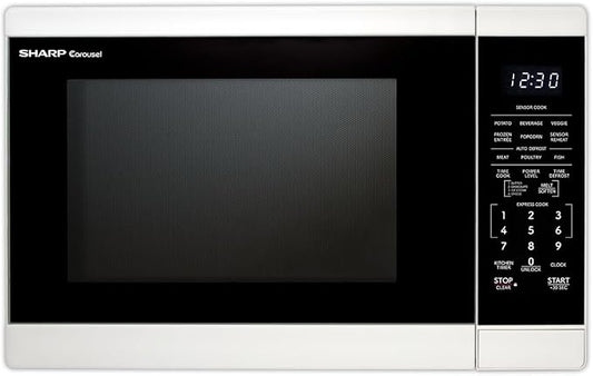 SHARP Countertop Microwave Oven with Removable 12.4" Carousel Turntable, 1100 Watt, 1.4 Cubic Feet, White