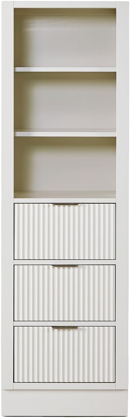 ARIEL Milan Bathroom Storage Cabinet 65?쒱 x 20?쓂 x 16?쒭 Warm White