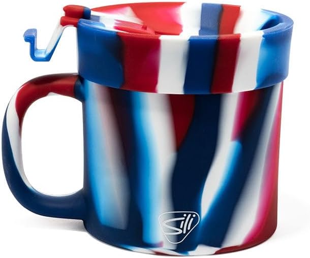 Silipint 16oz Silicone Coffee Mug Tumbler with Flip Lid ??Unbreakable Dishwasher Safe Microwave Oven & Freezer Compatible ??Non-Toxic Reusable Cup for Hot Coffee Tea or Cold Drinks (The Patriot)