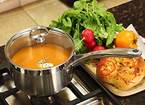 Chantal Induction 21 Steel Sauce Pan with Glass Tempered Lid (2-Quart)