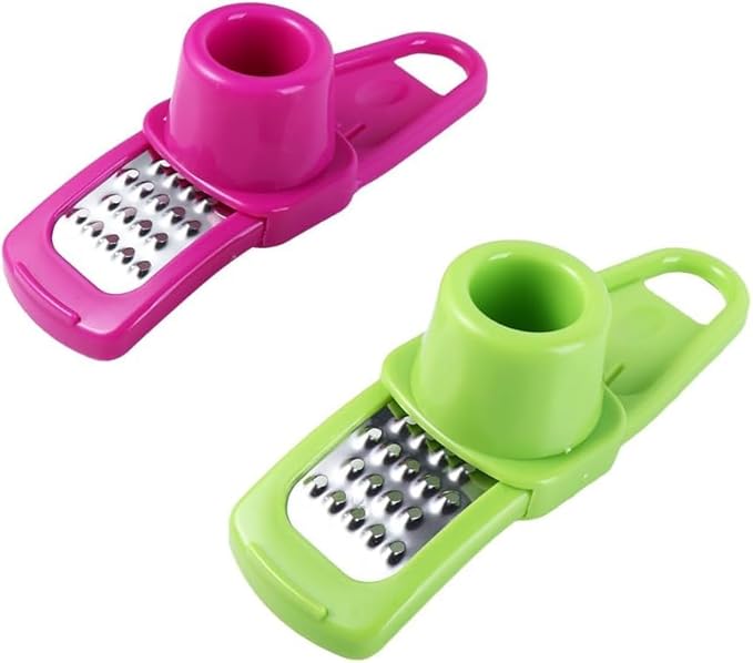 Mini Multifunction Garlic Ginger Grater Tool,Nutmeg Grinder,Kitchen Manual Fruit Vegetable Nuts Chopper Grinder,Graters Peeling,Grating and Slicing Tools (Green)