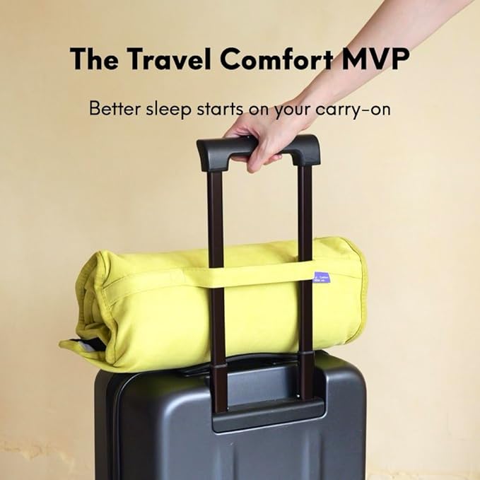 Cushion Lab Travel Deep Sleep Pillow ??Compact Memory Foam Neck Pillow for Sleeping, Portable Pillow for Hotels, Camping, Side & Back Sleepers, On-The-Go ??Spark