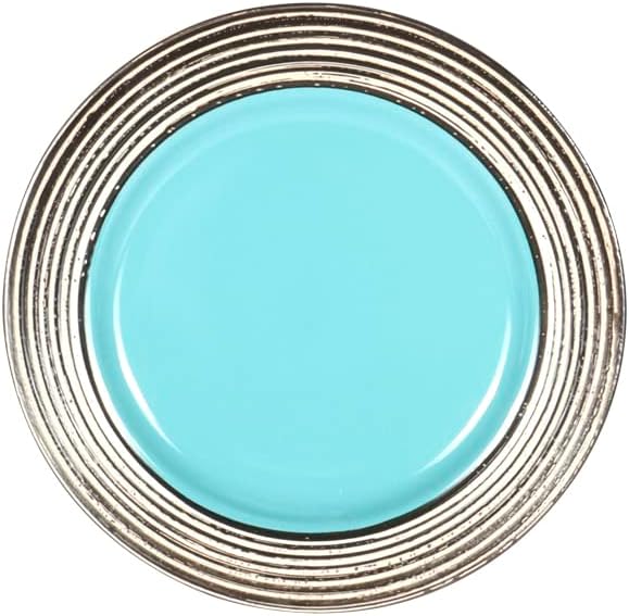 16 Piece Dinnerware Set, Ceramic Plates and Bowls Sets for 4, Microwave and Dishwasher Safe, Handcrafted Tree Bark Series Dish Set, Turquoise