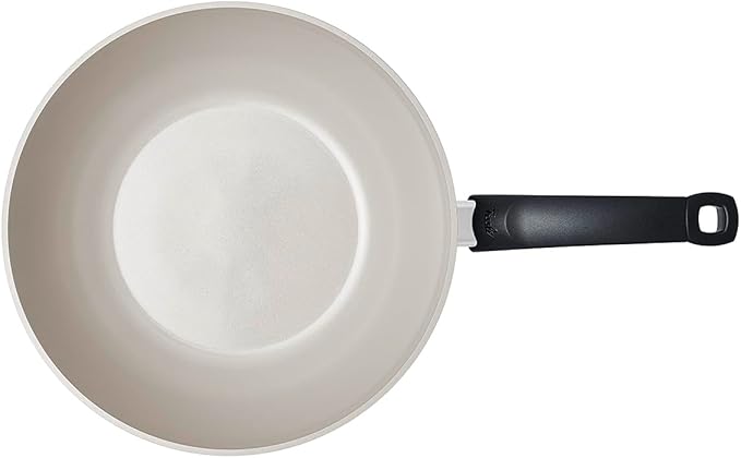 Fissler Ceratal Comfort Ceramic 12 Inch Non-Stick Wok, Warm Grey, Made without PFAS
