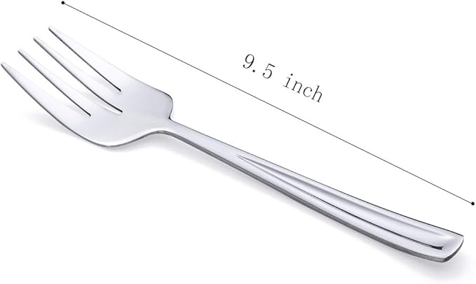 GoGeiLi Stainless Steel Large Serving Fork Set, 9.5-inch Big Serving Fork for Party, Banquet, Buffet, Dishwasher Safe, Set of 3