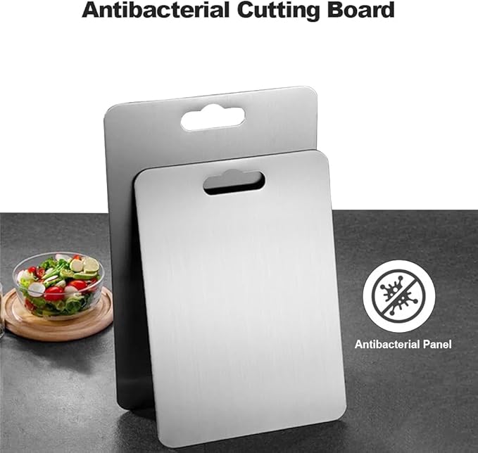 Pure Titanium Cutting Board Food Grade Cutting Board Non-slip surface, lightweight, not easy to deform, suitable for outdoor camping and kitchen use - Dishwasher safe(18"L x 12"W)
