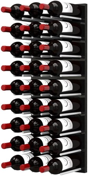 Fusion Wine Wall Cork-Out (3 Foot, Black Acrylic, Satin Aluminum Peg, Stores 27 Bottles) ??Modular Wine Rack for Home Bars or Wine Cellars