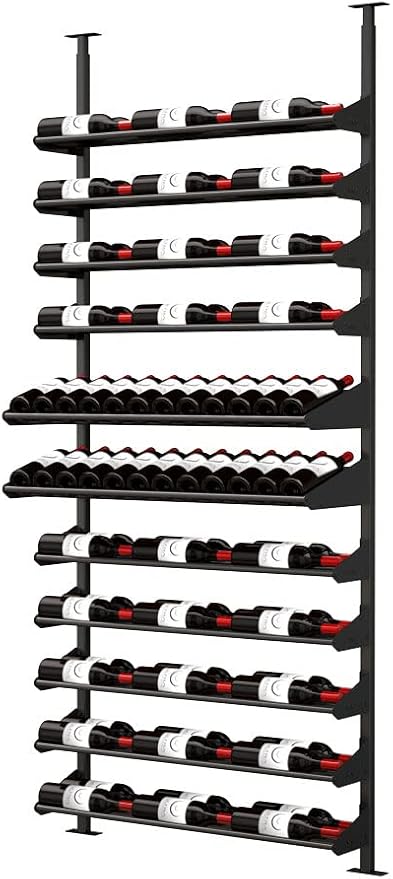 Ultra Wine Racks Showcase Bespoke Wine Display - Black, Storage for 78 Bottles, Horizontal & Display Rows, Wine Rack for Wine Cellars, Home Bars, & Dining Rooms