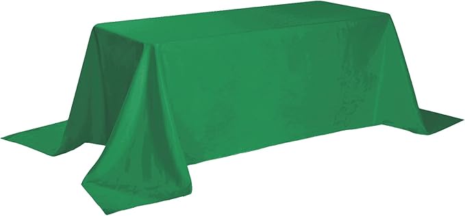Cupuamon Rectangle Tablecloth 90x132 inch Washable Polyester Fabric Table Cloth for Wedding Party Dining Banquet Decoration（90x132, Emerald）