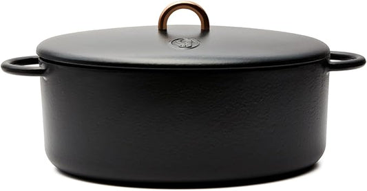 Great Jones Dutchess Cast Iron Dutch Oven Pot With Lid (Pepper) - Large 6.75 Quart Size, Dual Handles - All Stovetop Safe - 500째 Dutch Oven For Bread Baking | Dishwasher Friendly